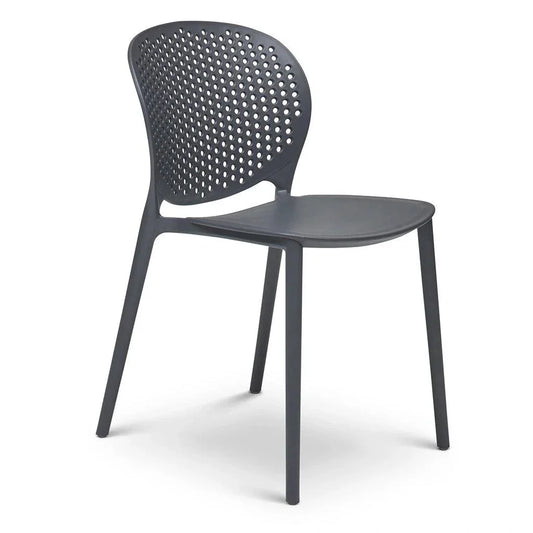 Bailey Poly Lumber Outdoor Side Chair 4PC-Outdoor Dining Chairs-Urbia-Black Grey-LOOMLAN