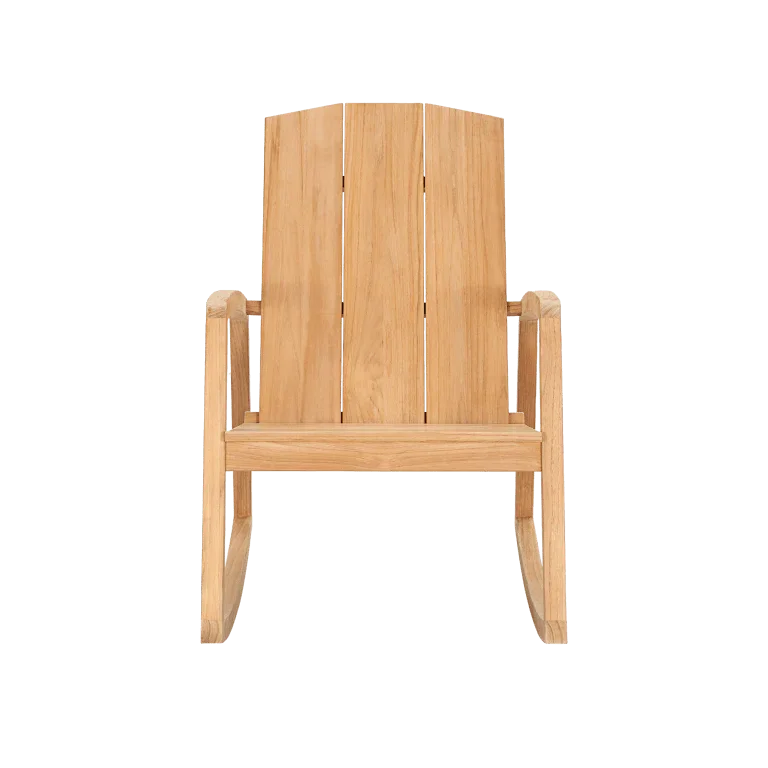 Bainbridge Teak Patio Rocking Armchair-Outdoor Accent Chairs-HiTeak-LOOMLAN