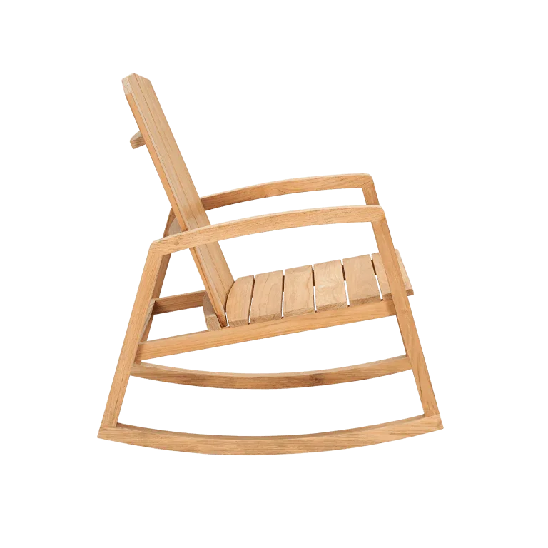 Bainbridge Teak Patio Rocking Armchair-Outdoor Accent Chairs-HiTeak-LOOMLAN