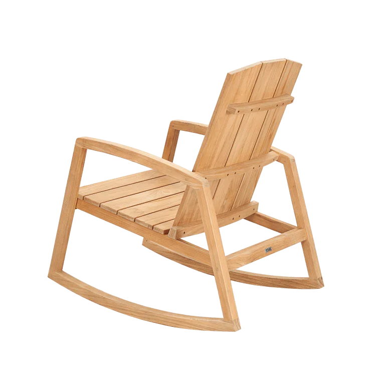 Bainbridge Teak Patio Rocking Armchair-Outdoor Accent Chairs-HiTeak-LOOMLAN