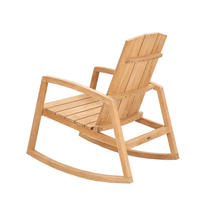 Bainbridge Teak Patio Rocking Armchair-Outdoor Accent Chairs-HiTeak-LOOMLAN