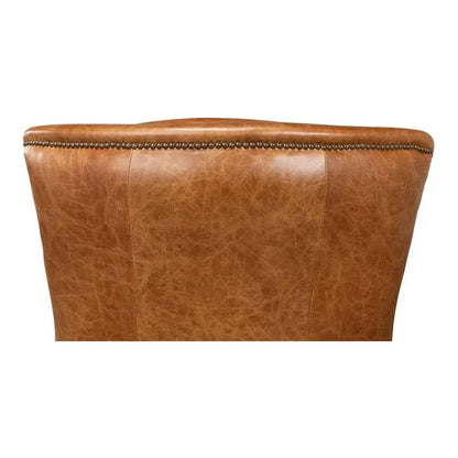 Baker Brown Leather Club Arm Chair - LOOMLAN - Sarreid - Club Chairs