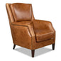 Baker Brown Leather Club Arm Chair - LOOMLAN - Sarreid - Club Chairs