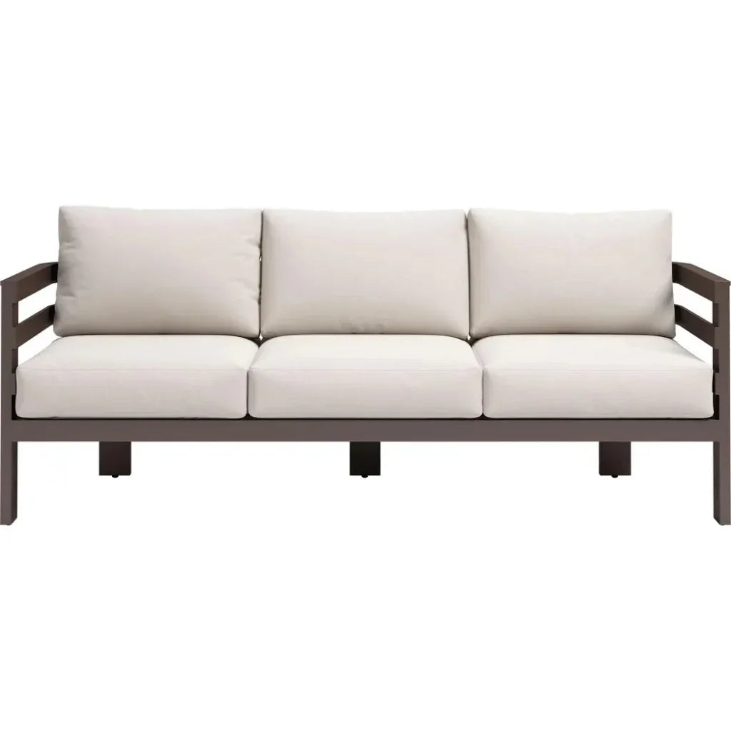 Bal Harbor Aluminum White Sofa - LOOMLAN - Zuo Modern - Outdoor Sofas & Loveseats