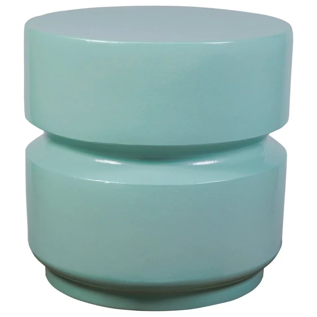 Balance Ceramic Armless Patio Stool-Garden Stools-Seasonal Living-Mint Gloss-LOOMLAN