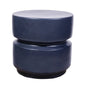 Balance Ceramic Round Patio Stool-Garden Stools-Seasonal Living-Indigo Semi-Gloss-LOOMLAN