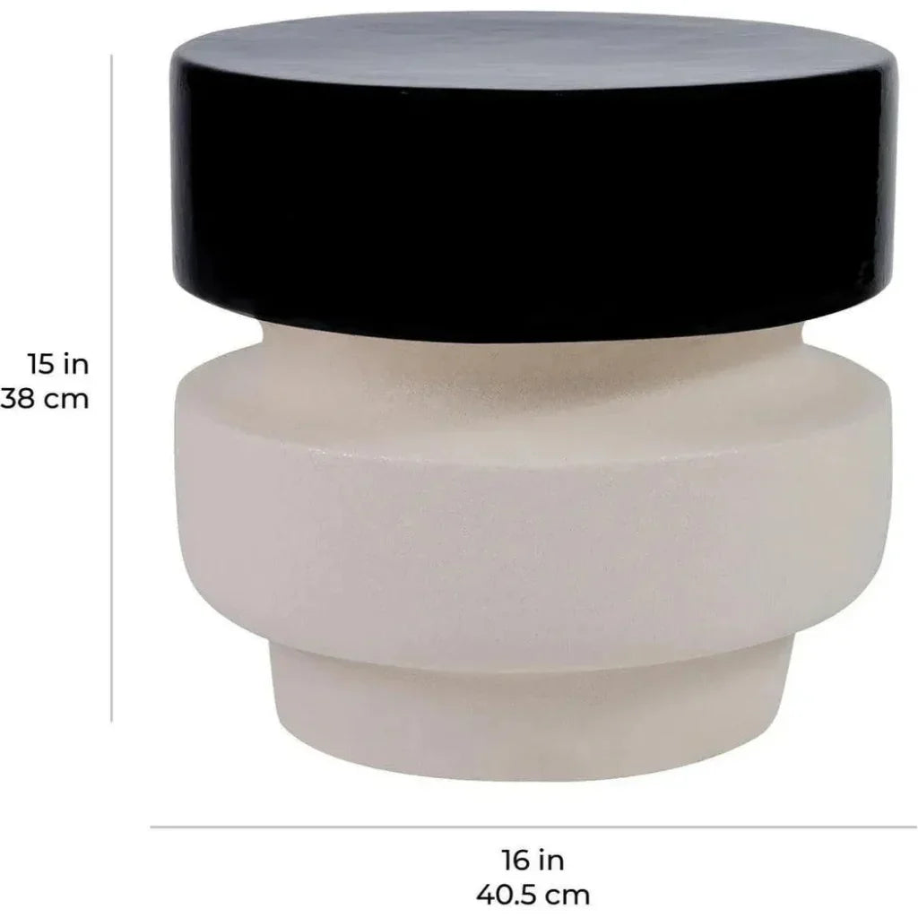 Balance Garden Stool 16" - Black Outdoor End Table-Garden Stools-Seasonal Living-LOOMLAN