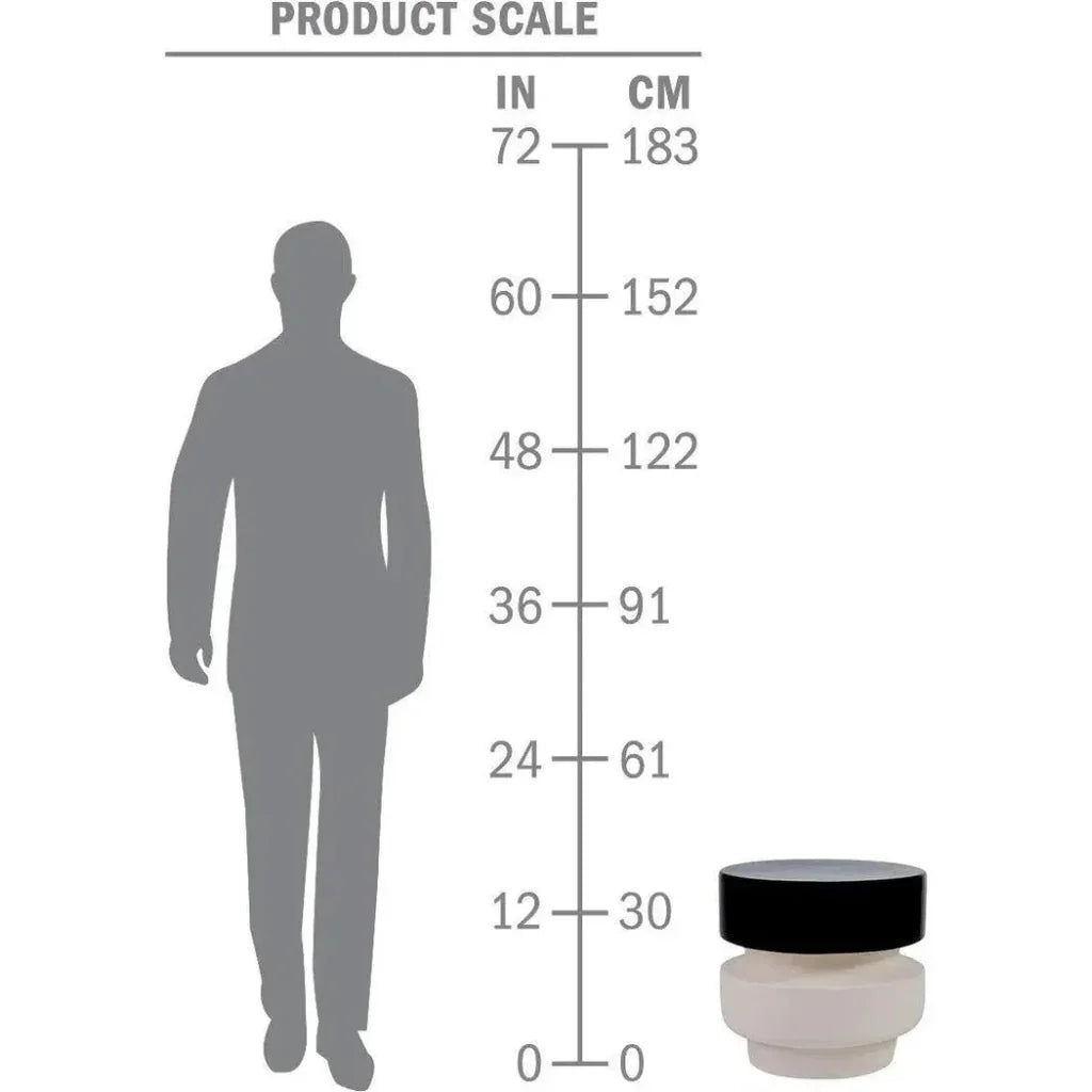 Balance Garden Stool 16" - Black Outdoor End Table-Garden Stools-Seasonal Living-LOOMLAN