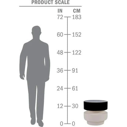 Balance Garden Stool 16" - Black Outdoor End Table-Garden Stools-Seasonal Living-LOOMLAN