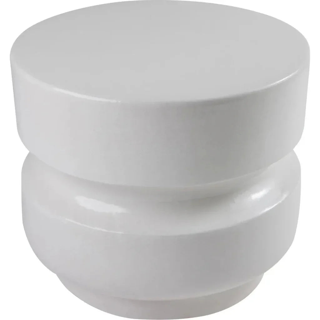 Balance Garden Stool 18" - White Outdoor End Table-Garden Stools-Seasonal Living-LOOMLAN