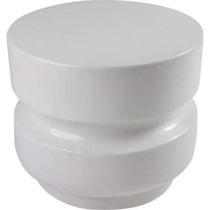 Balance Garden Stool 18" - White Outdoor End Table-Garden Stools-Seasonal Living-LOOMLAN