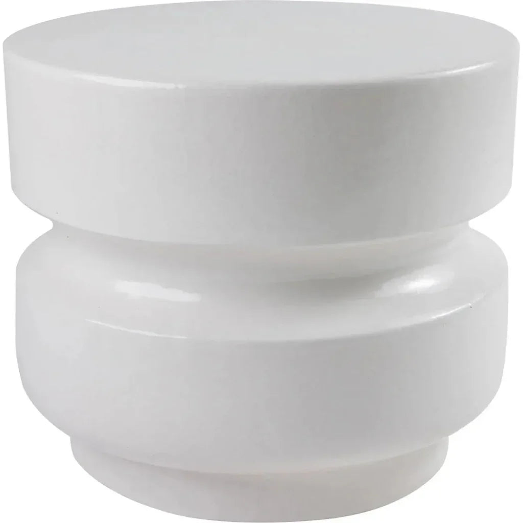 Balance Garden Stool 18" - White Outdoor End Table-Garden Stools-Seasonal Living-LOOMLAN