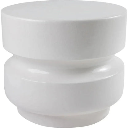 Balance Garden Stool 18" - White Outdoor End Table-Garden Stools-Seasonal Living-LOOMLAN