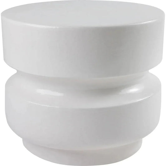 Balance Garden Stool 18" - White Outdoor End Table-Garden Stools-Seasonal Living-LOOMLAN