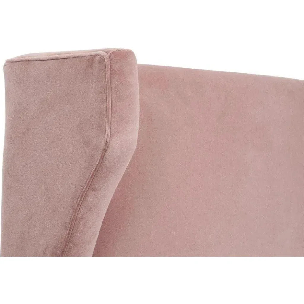Balboa Light Pink Velvet Bed Frame - LOOMLAN - Essentials For Living - Beds