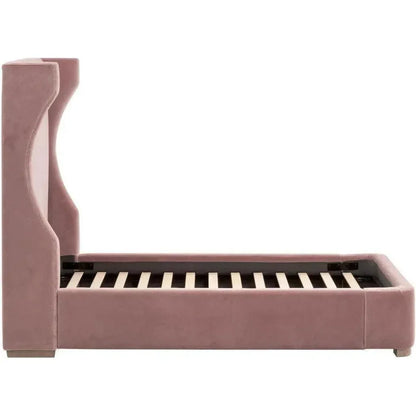 Balboa Light Pink Velvet Bed Frame - LOOMLAN - Essentials For Living - Beds