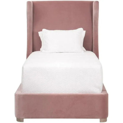 Balboa Light Pink Velvet Bed Frame - LOOMLAN - Essentials For Living - Beds