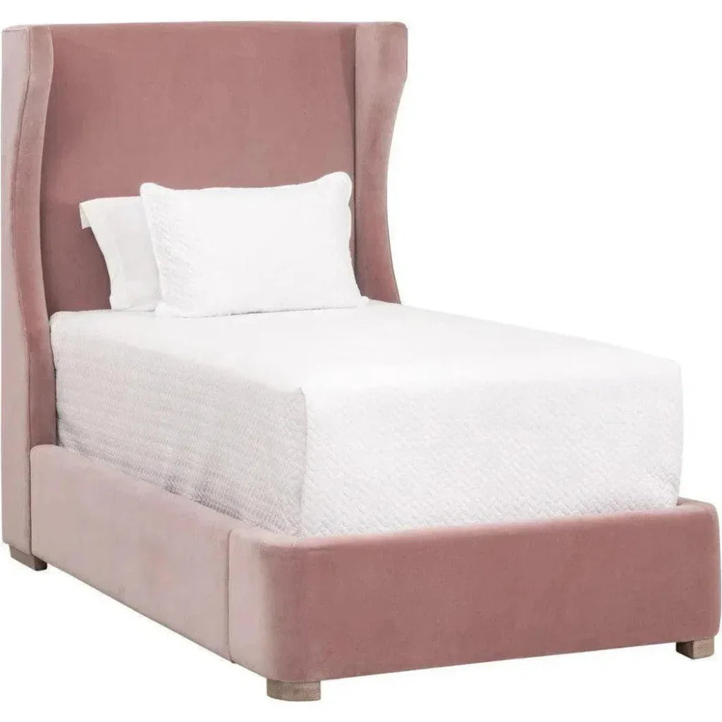 Balboa Light Pink Velvet Bed Frame - LOOMLAN - Essentials For Living - Beds