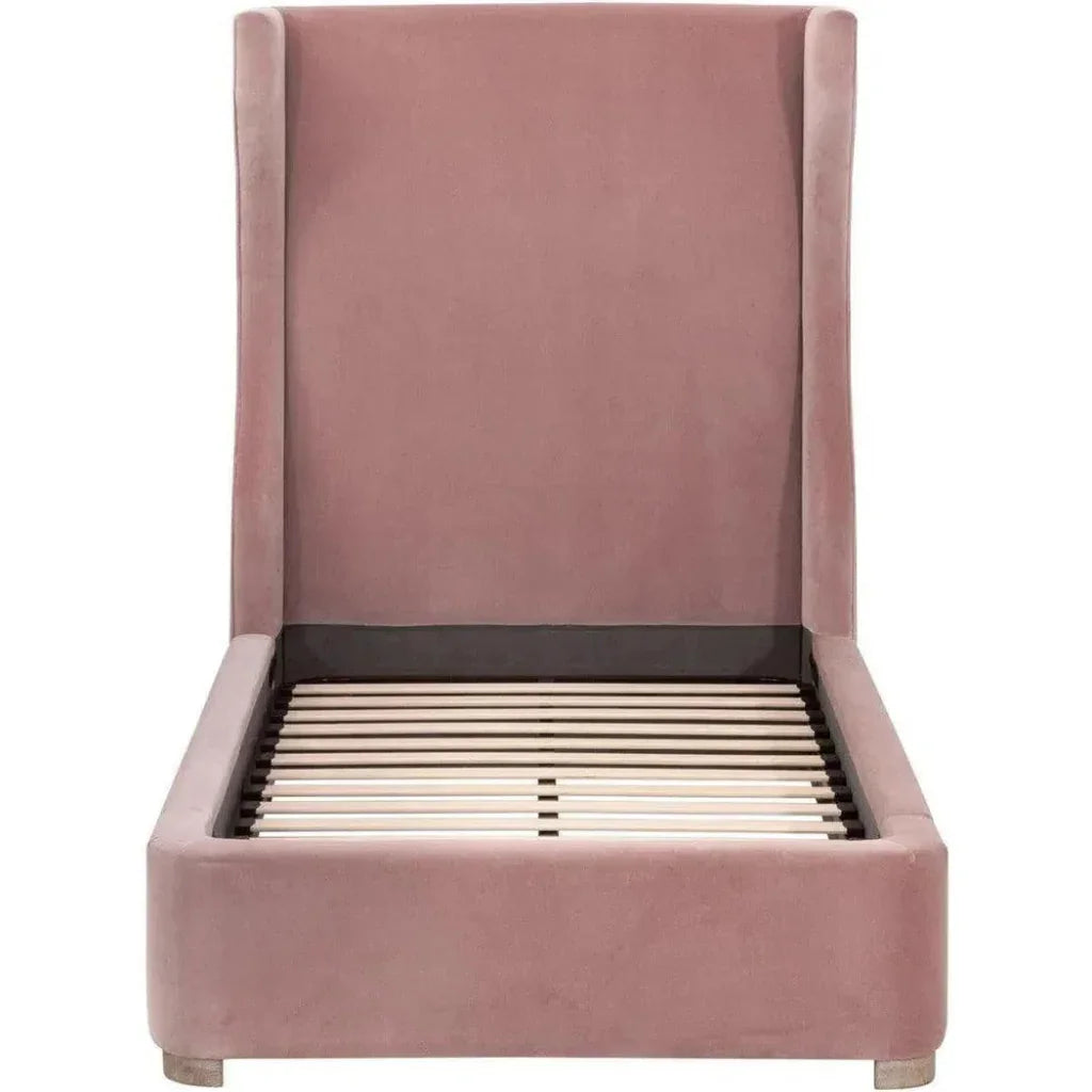 Balboa Light Pink Velvet Bed Frame - LOOMLAN - Essentials For Living - Beds