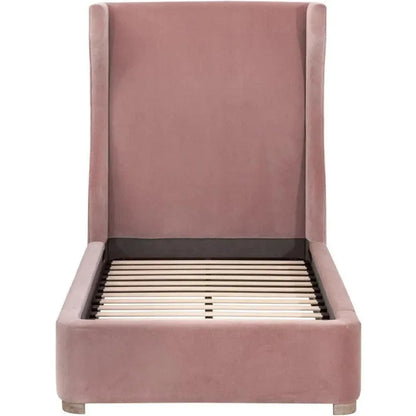 Balboa Light Pink Velvet Bed Frame - LOOMLAN - Essentials For Living - Beds