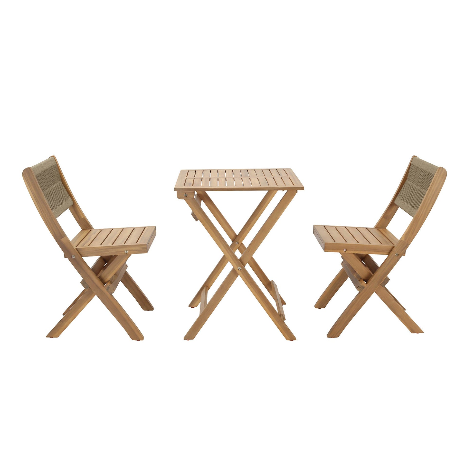Balcony Wooden Foldable Outdoor Bistro Set-Outdoor Bistro Sets-LH Imports-LOOMLAN