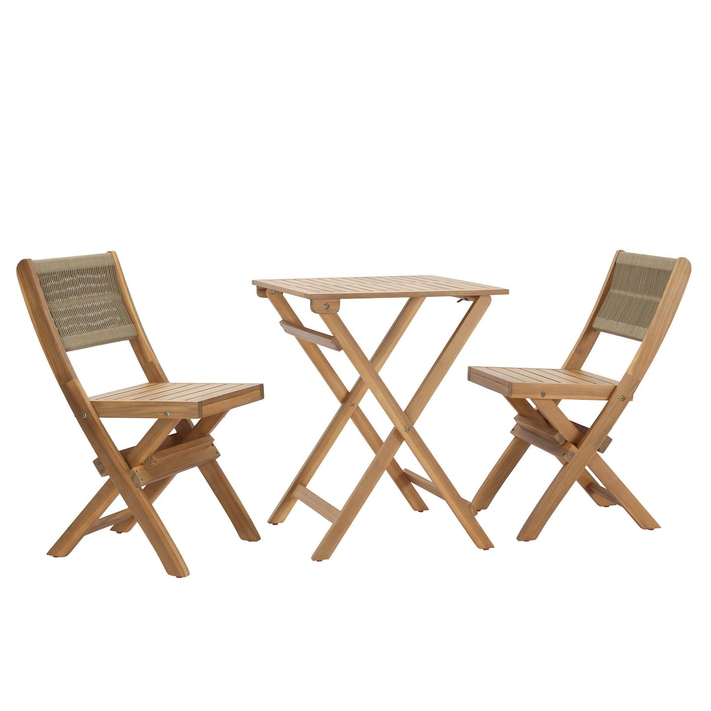 Balcony Wooden Foldable Outdoor Bistro Set-Outdoor Bistro Sets-LH Imports-LOOMLAN
