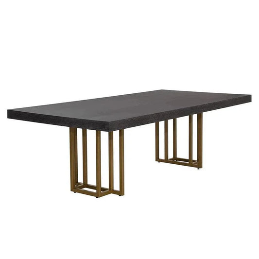Baldessara Dining Table - Oak Veneer & Steel-Dining Tables-SUNPAN-LOOMLAN