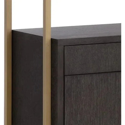 Baldessara Steel Frame Dark Brown Etagere-Etageres-SUNPAN-LOOMLAN