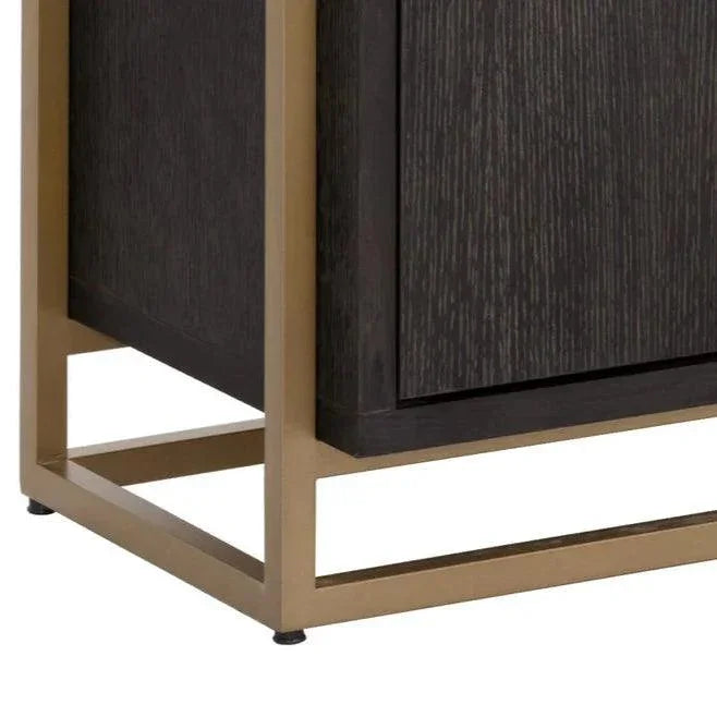 Baldessara Steel Frame Dark Brown Etagere-Etageres-SUNPAN-LOOMLAN