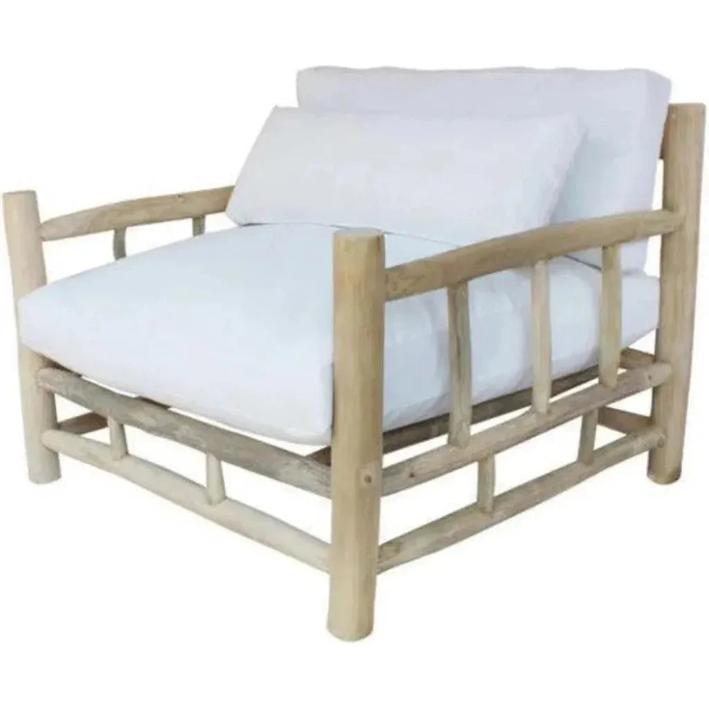 Bali Outdoor Patio Lounge Chair Teak Olefin Cushion-Outdoor Lounge Chairs-Artesia-LOOMLAN