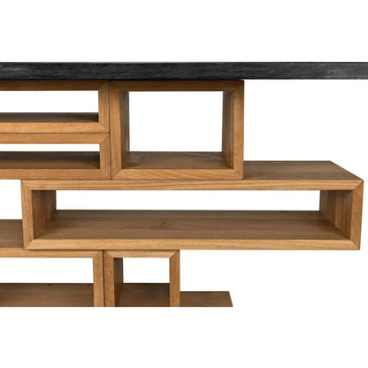 Balin Wood and Marble Console Table - LOOMLAN - Noir - Console Tables