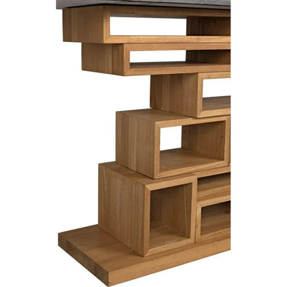 Balin Wood and Marble Console Table - LOOMLAN - Noir - Console Tables