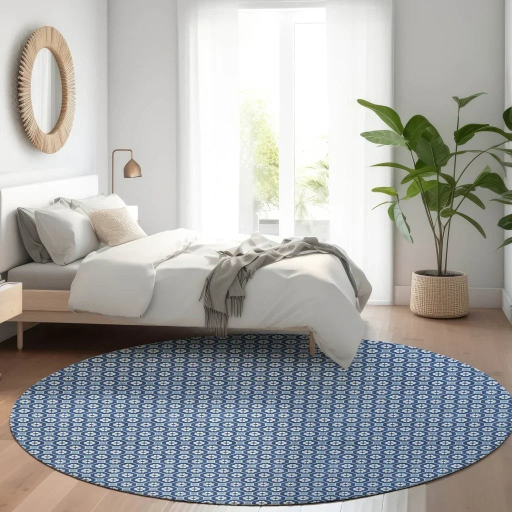 Ballara Blue Washable Indoor - Outdoor Rug - LOOMLAN - LOOMLAN Rugs - Outdoor Rugs