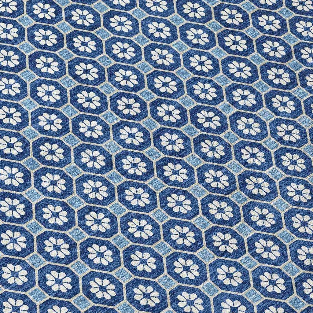 Ballara Blue Washable Indoor - Outdoor Rug - LOOMLAN - LOOMLAN Rugs - Outdoor Rugs