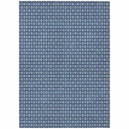 Ballara Blue Washable Indoor - Outdoor Rug - LOOMLAN - LOOMLAN Rugs - Outdoor Rugs