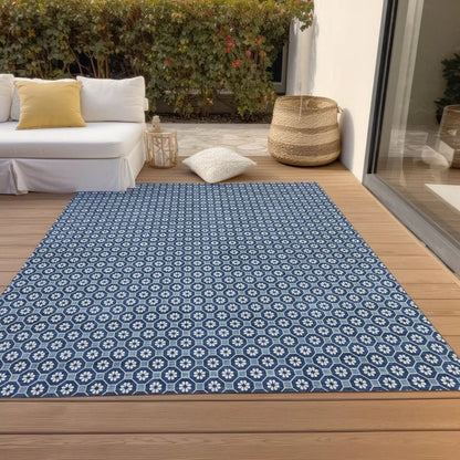 Ballara Blue Washable Indoor - Outdoor Rug - LOOMLAN - LOOMLAN Rugs - Outdoor Rugs