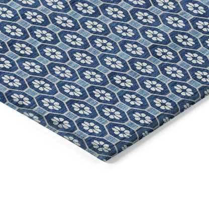 Ballara Blue Washable Indoor - Outdoor Rug - LOOMLAN - LOOMLAN Rugs - Outdoor Rugs