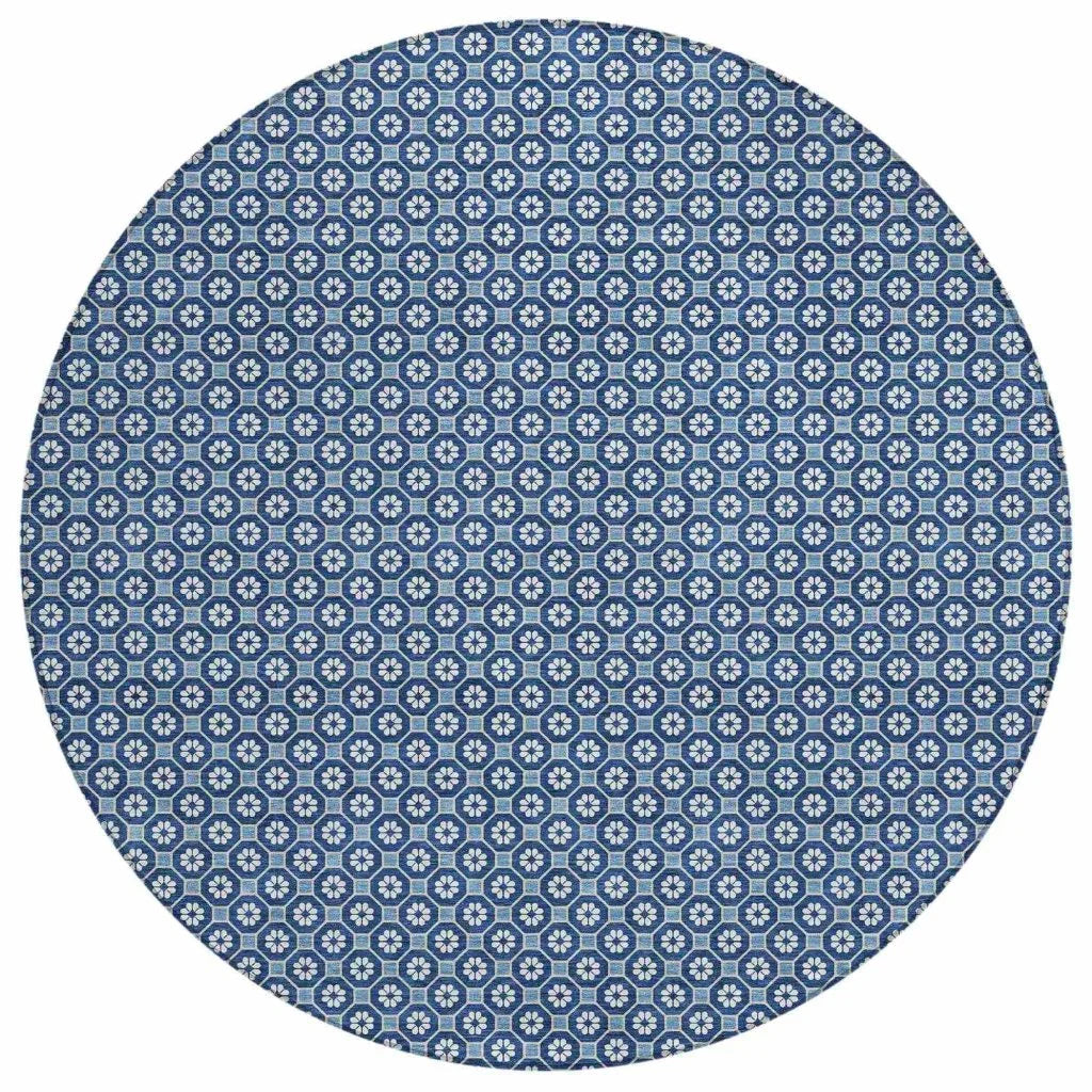 Ballara Blue Washable Indoor - Outdoor Rug - LOOMLAN - LOOMLAN Rugs - Outdoor Rugs