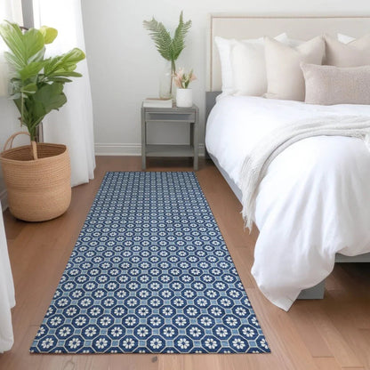 Ballara Blue Washable Indoor - Outdoor Rug - LOOMLAN - LOOMLAN Rugs - Outdoor Rugs