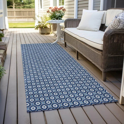 Ballara Blue Washable Indoor - Outdoor Rug - LOOMLAN - LOOMLAN Rugs - Outdoor Rugs