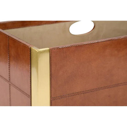 Ballard Cognac Leather Magazine Holder - LOOMLAN - Wildwood - Boxes & Bowls