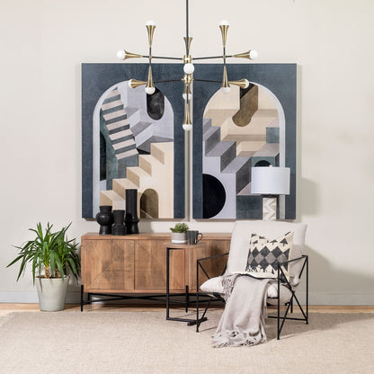 Ballatine Wood Top Round Accent Table