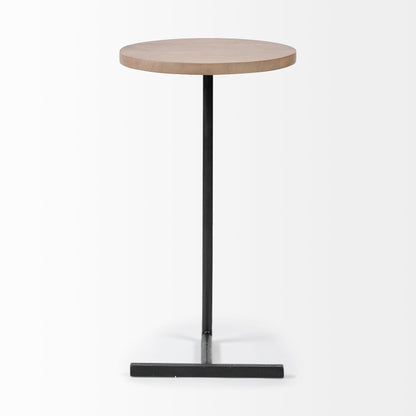 Ballatine Wood Top Round Accent Table
