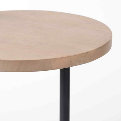 Ballatine Wood Top Round Accent Table