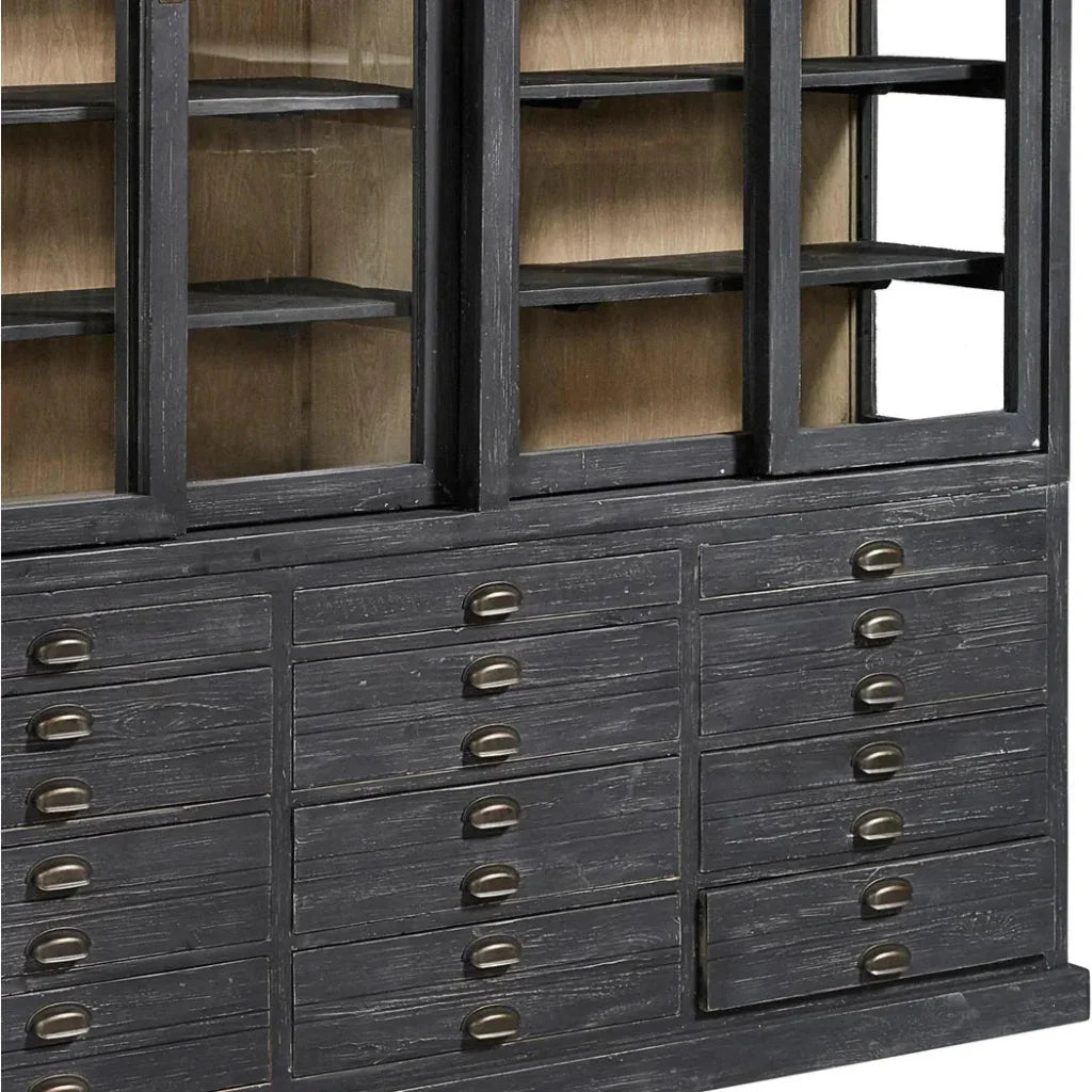 Balmoral Display Cabinet Black China Cabinet Drawers - LOOMLAN - Furniture Classics - Buffets & Curios