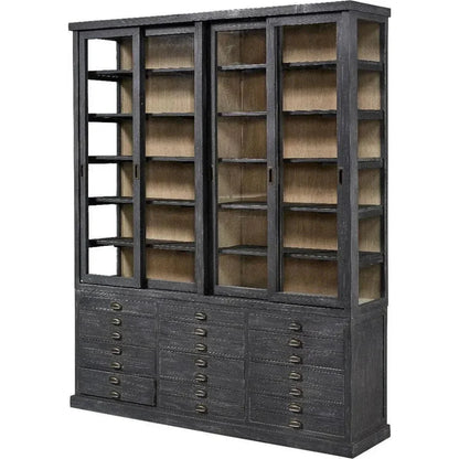 Balmoral Display Cabinet Black China Cabinet Drawers - LOOMLAN - Furniture Classics - Buffets & Curios