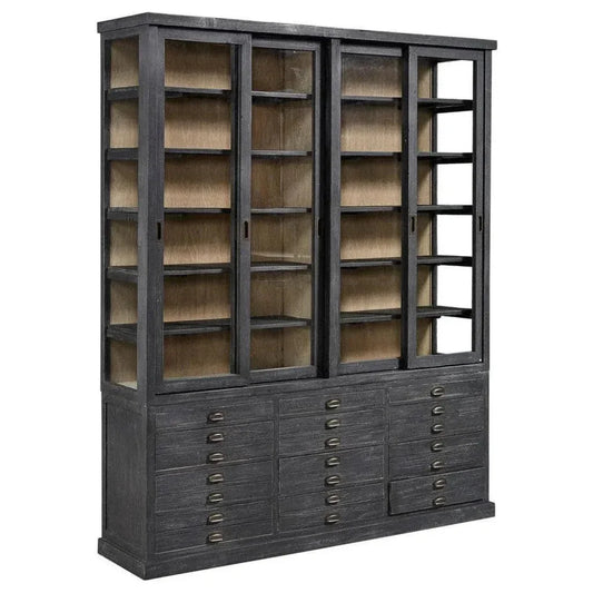 Balmoral Display Cabinet Black China Cabinet Drawers - LOOMLAN - Furniture Classics - Buffets & Curios