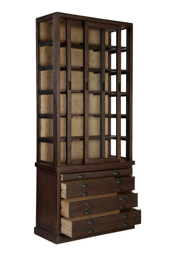 Balmoral Wooden Brown Display Cabinet - LOOMLAN - Furniture Classics - Buffets & Curios