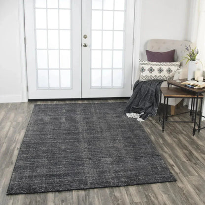 Bals Solid Charcoal Area Rugs For Living Room - LOOMLAN - LOOMLAN - Area Rugs