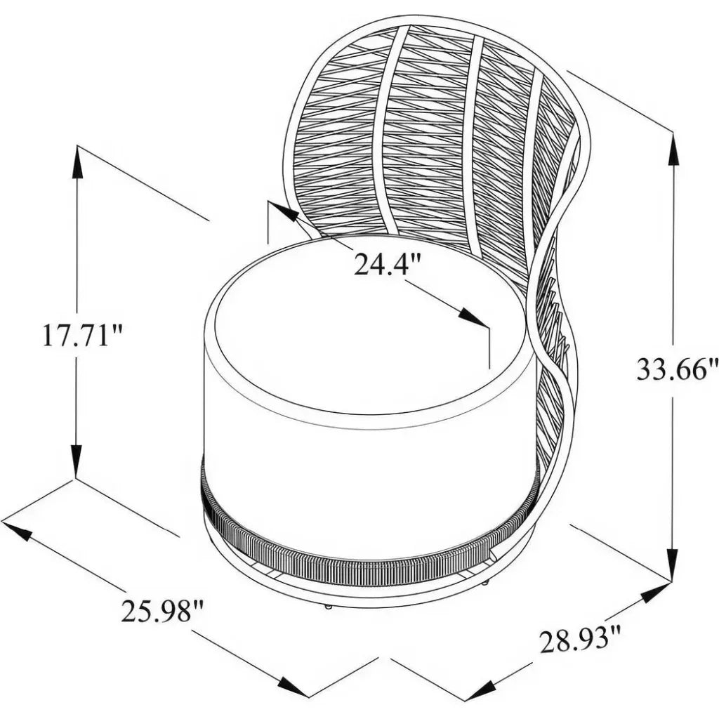 Baltic Swivel Chair 2PC Tan Outdoor Lounge Chairs-Outdoor Lounge Chairs-Seasonal Living-LOOMLAN